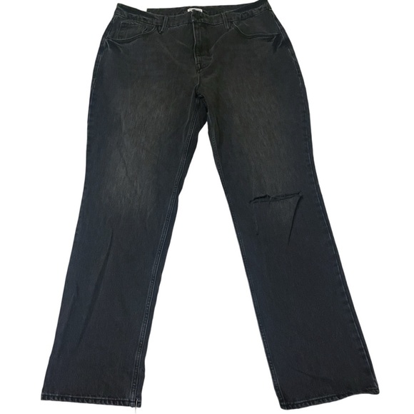 NWT Good American Good 90's Icon Straight Leg Jeans in Black Women's 16 - Picture 2 of 12